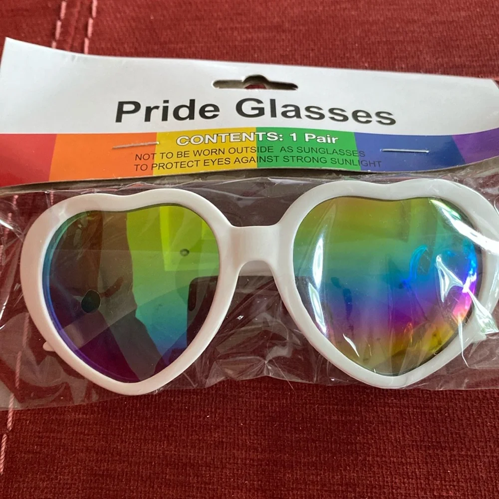 😎🆕KLEIN: PRIDE ❤️ GLASSES- White Color with Multi Color Lenses